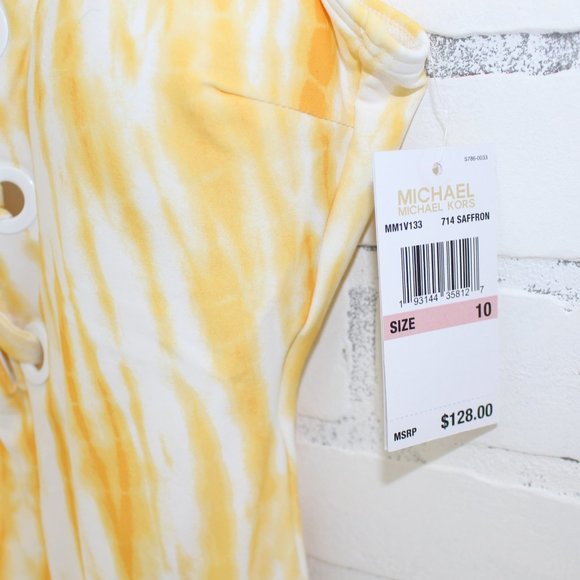 Michael Kors Lace Up Tie Dye One Piece Swimsuit - Picture 5 of 8